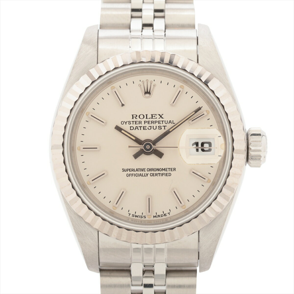 【中古】ロレックス レディ デイトジャスト 69174 SS×WG SS AT シルバー文字盤