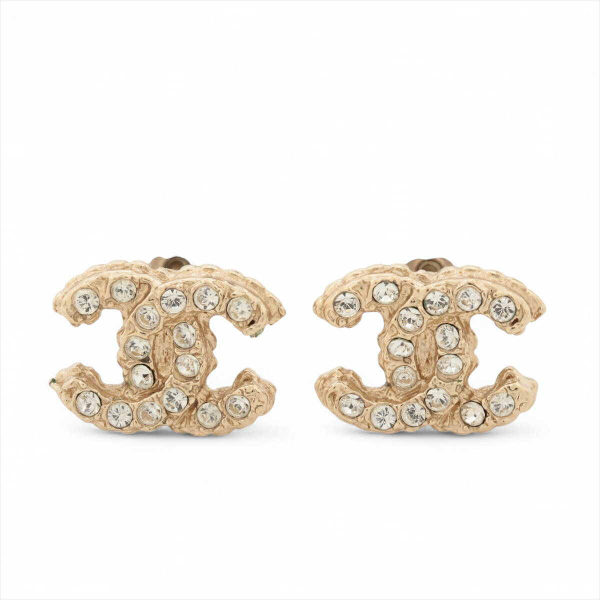 【中古】シャネル ココマーク A11A ピアス(両耳用) GP×ラインストーン ゴールドのサムネイル
