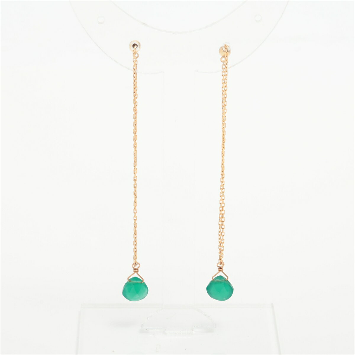 【中古】アガット 色石 ピアス K10(YG) 1.0g