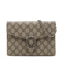 【中古】グッチ GGスプリーム ディオニュソス PVC チェーンウォレット ベージュ 401231