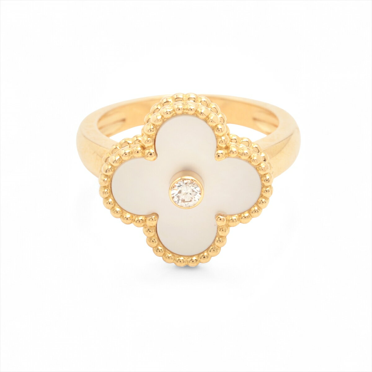 【中古】ヴァンクリーフ&アーペル ヴィンテージアルハンブラ シェル ダイヤ リング 750(YG) 7.0g 51