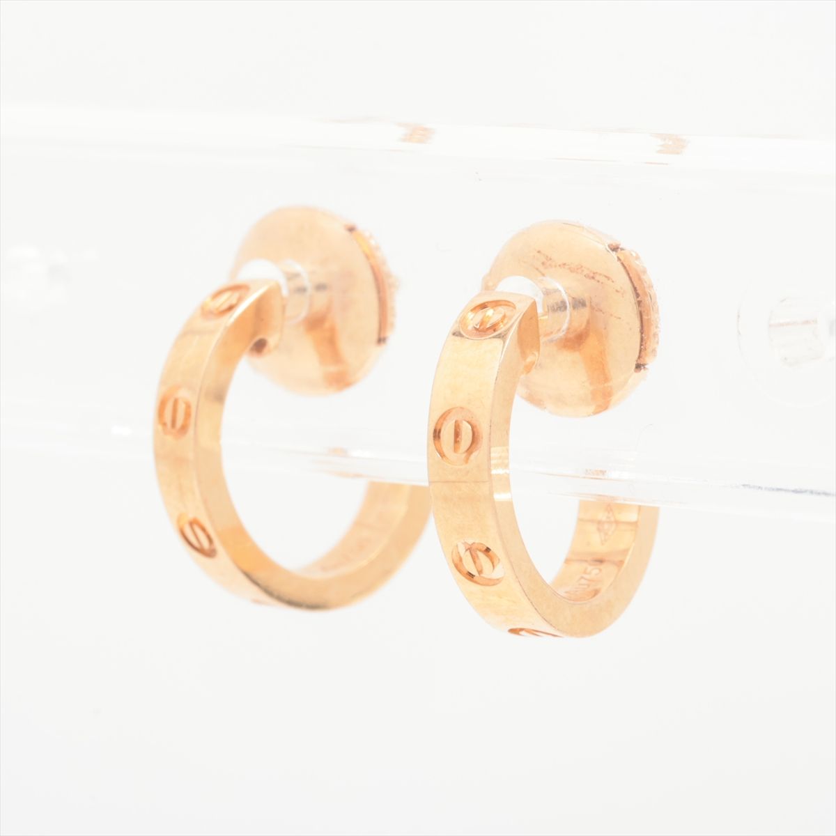 【中古】カルティエ ミニラブ ピアス 750(PG) 3.5g