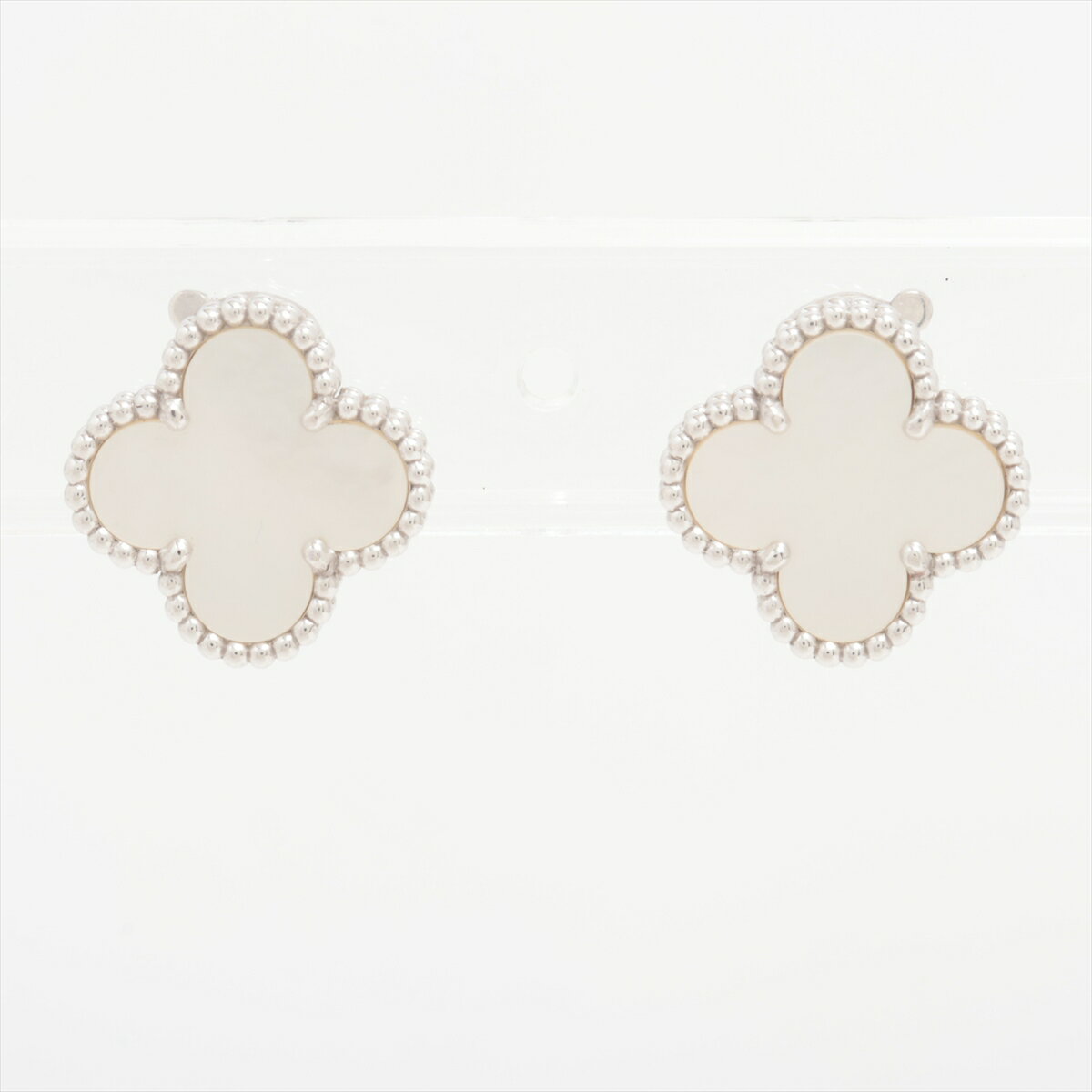 【中古】ヴァンクリーフ&アーペル ヴィンテージアルハンブラ シェル ピアス 750(WG) 7.5g