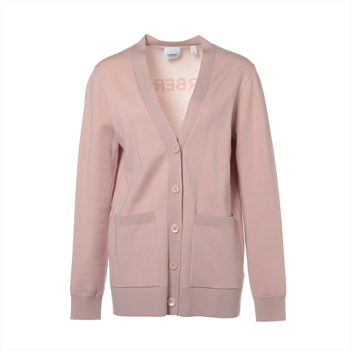 【中古】バーバリー ホースフェリー ティッシ期 ウール カーディガン XS レディース ピンク 8052712