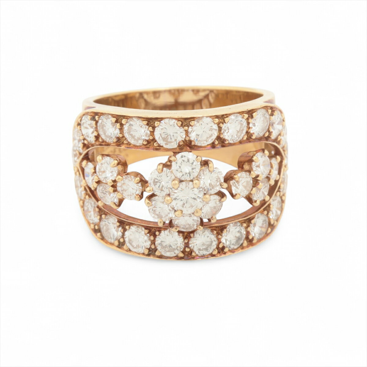 【中古】ヴァンクリーフ&アーペル スノーフレイク ダイヤ リング 金性不明 9.2g