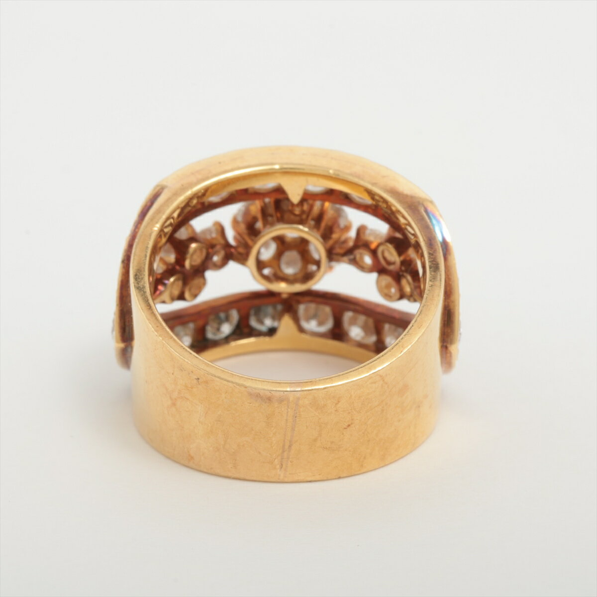 【中古】ヴァンクリーフ&アーペル スノーフレイク ダイヤ リング 金性不明 9.2g