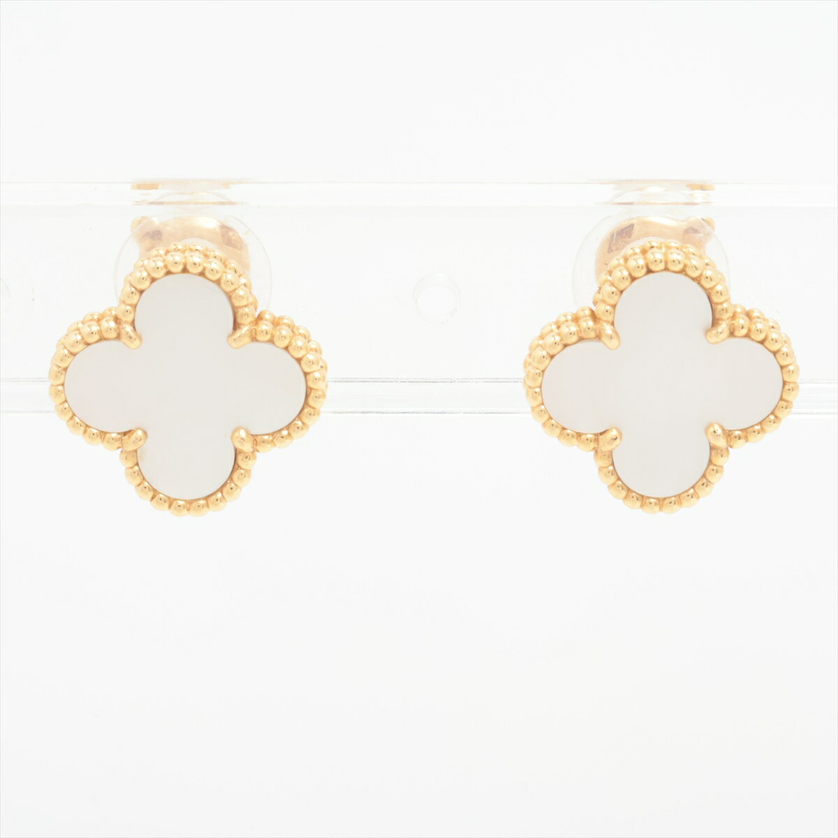 【中古】ヴァンクリーフ&アーペル ヴィンテージアルハンブラ シェル イヤリング 750(YG) 総7.5g VCARA4..