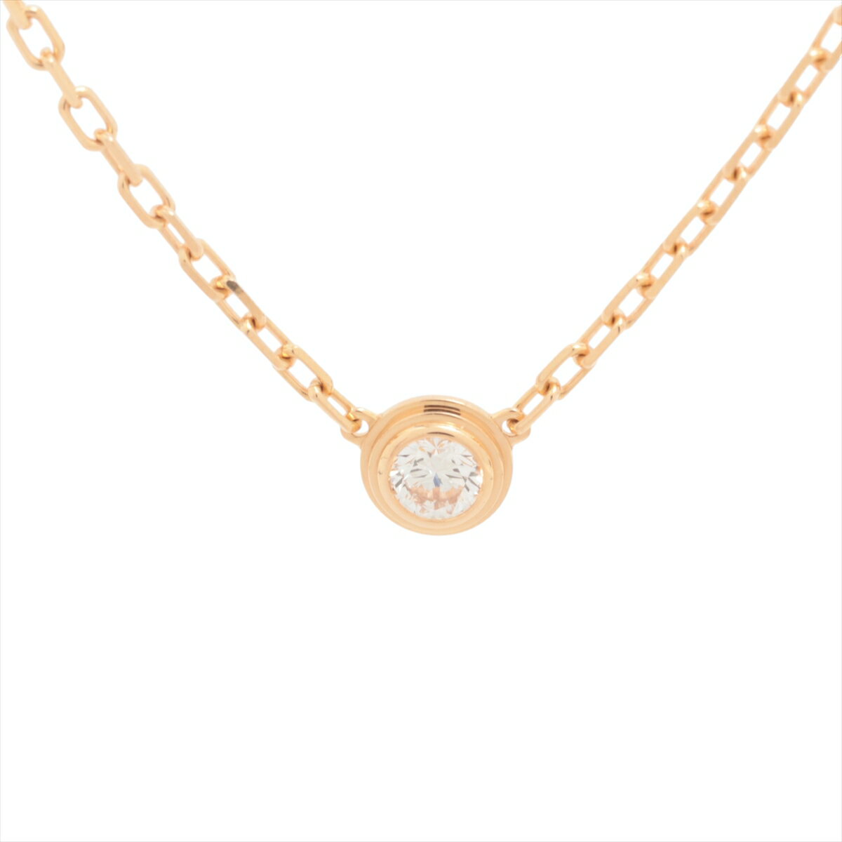 【中古】カルティエ ダムール SM ダイヤ ネックレス 750(PG) 2.9g