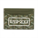 【中古】ゴヤール PVC×レザー カードケース グリーン