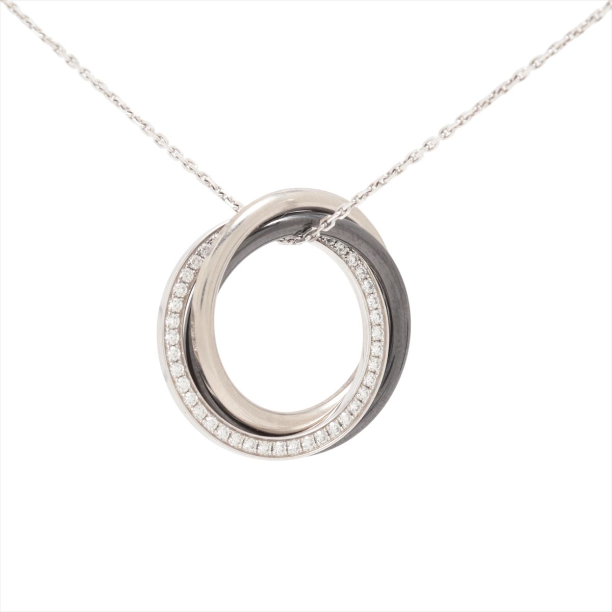 乐天商城 - 【中古】カルティエ トリニティ ダイヤ ネックレス 750(WG)×セラミック 6.0g