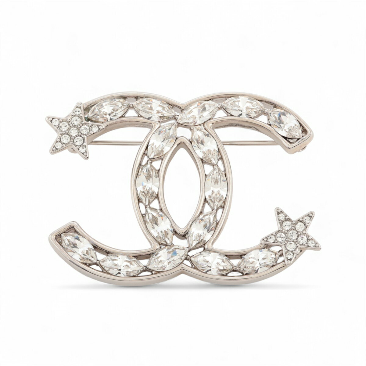 【中古】シャネル ココマーク スター B20P ブローチ メタル×ラインストーン シルバーのサムネイル