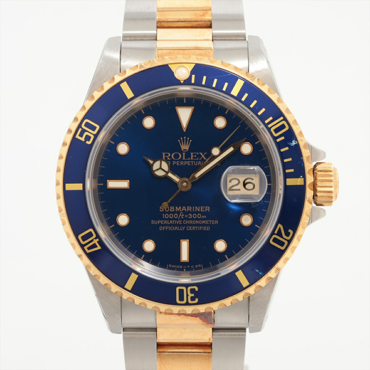 【中古】ロレックス サブマリーナーデイト 16613 SS×YG SS×YG AT 青文字盤