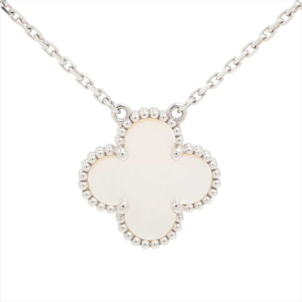 【中古】ヴァンクリーフ&アーペル ヴィンテージアルハンブラ シェル ネックレス 750(WG) 5.3g VCARF48700