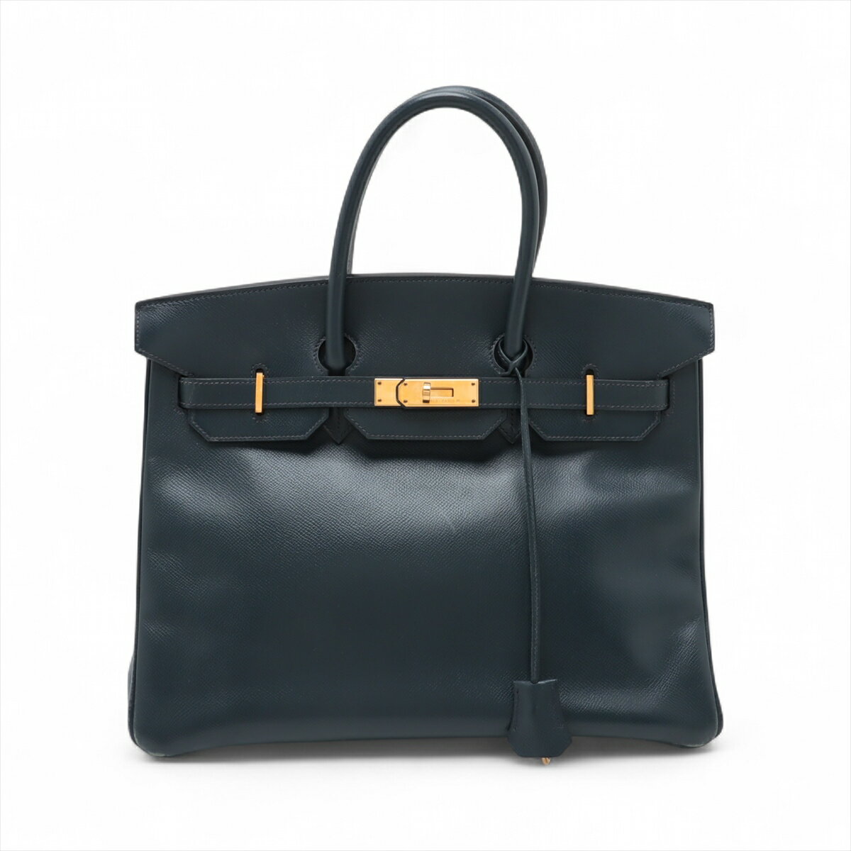 【中古】エルメス バーキン35 ルトゥルネ クシュベル ブルーインディゴ ゴールド金具 □D:2000年