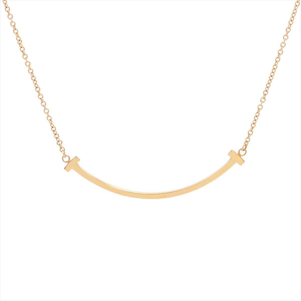 【中古】ティファニー Tスマイル スモール ネックレス 750(YG) 2.8g