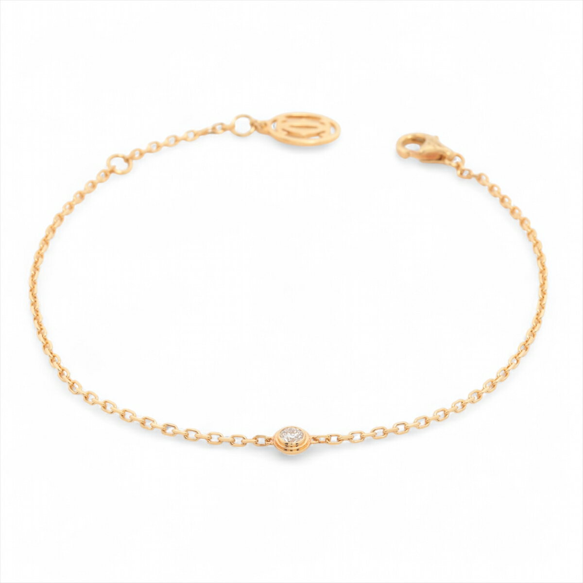 【中古】カルティエ ダムール SM ダイヤ ブレスレット 750(YG) 2.2g