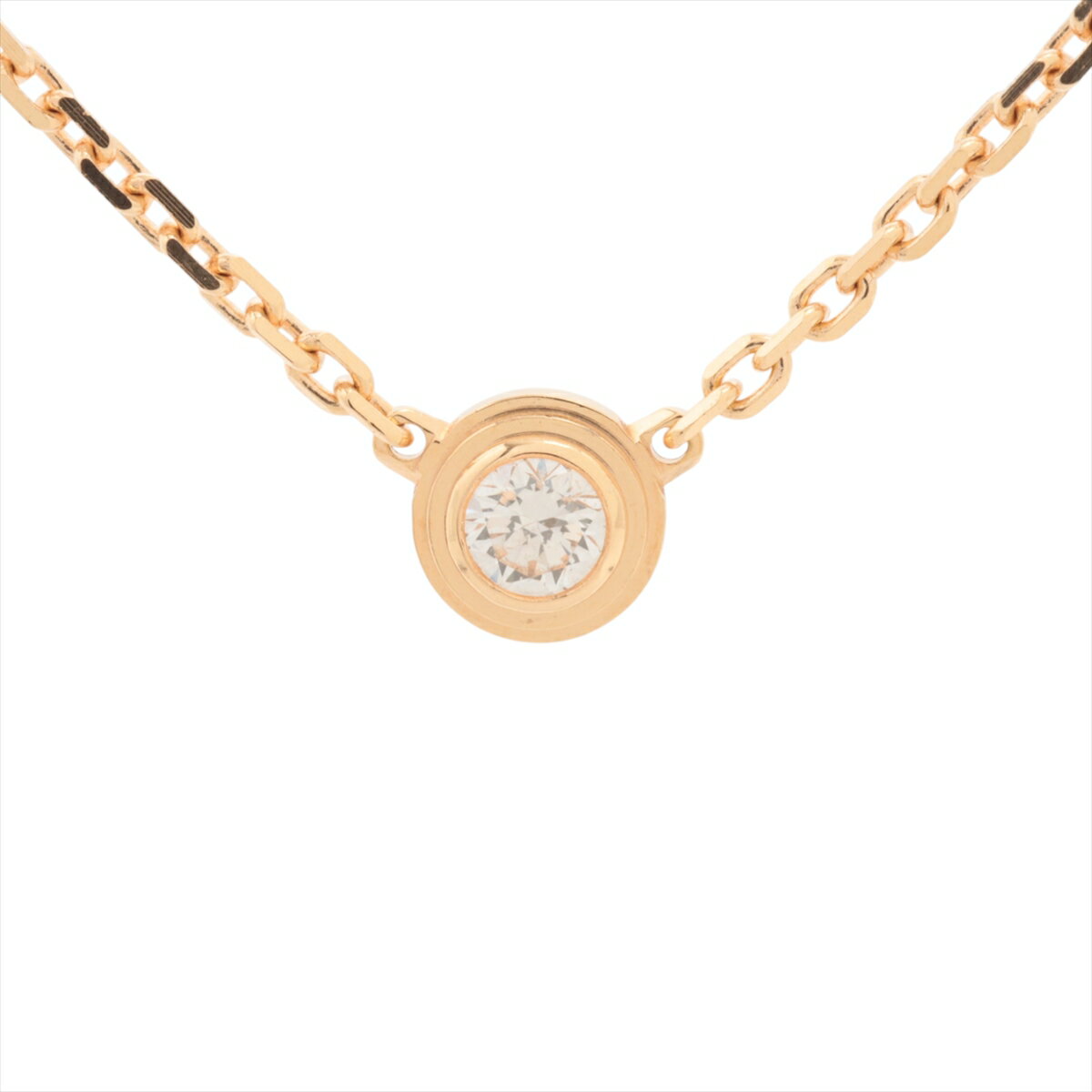 【中古】カルティエ ダムール XS ダイヤ ネックレス 750(PG) 2.2g