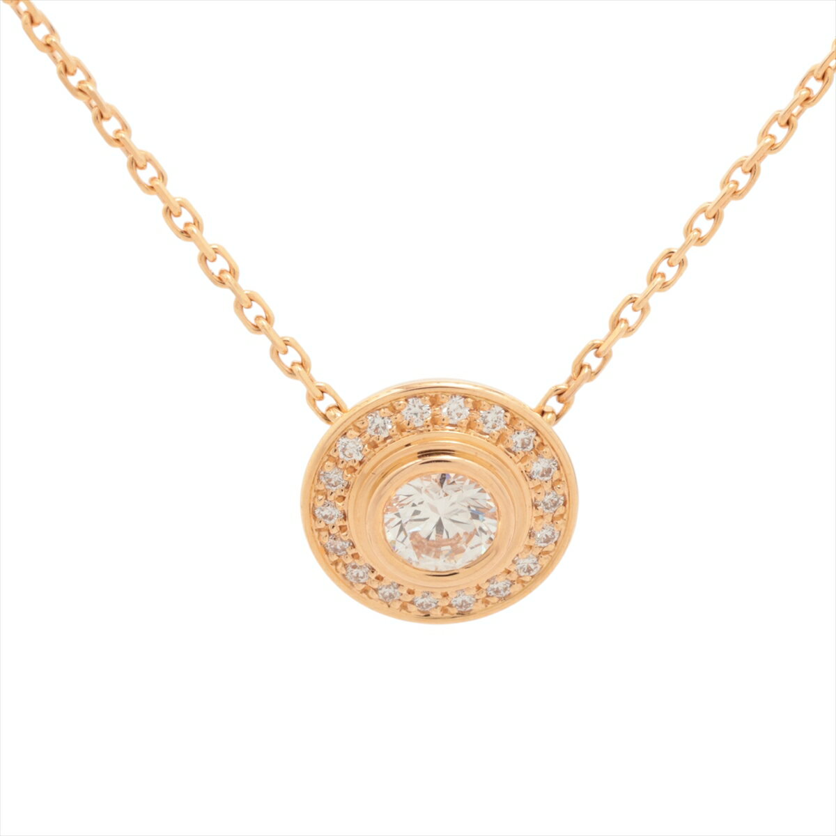 【中古】カルティエ ダムール ダイヤ ネックレス 750(PG) 3.6g