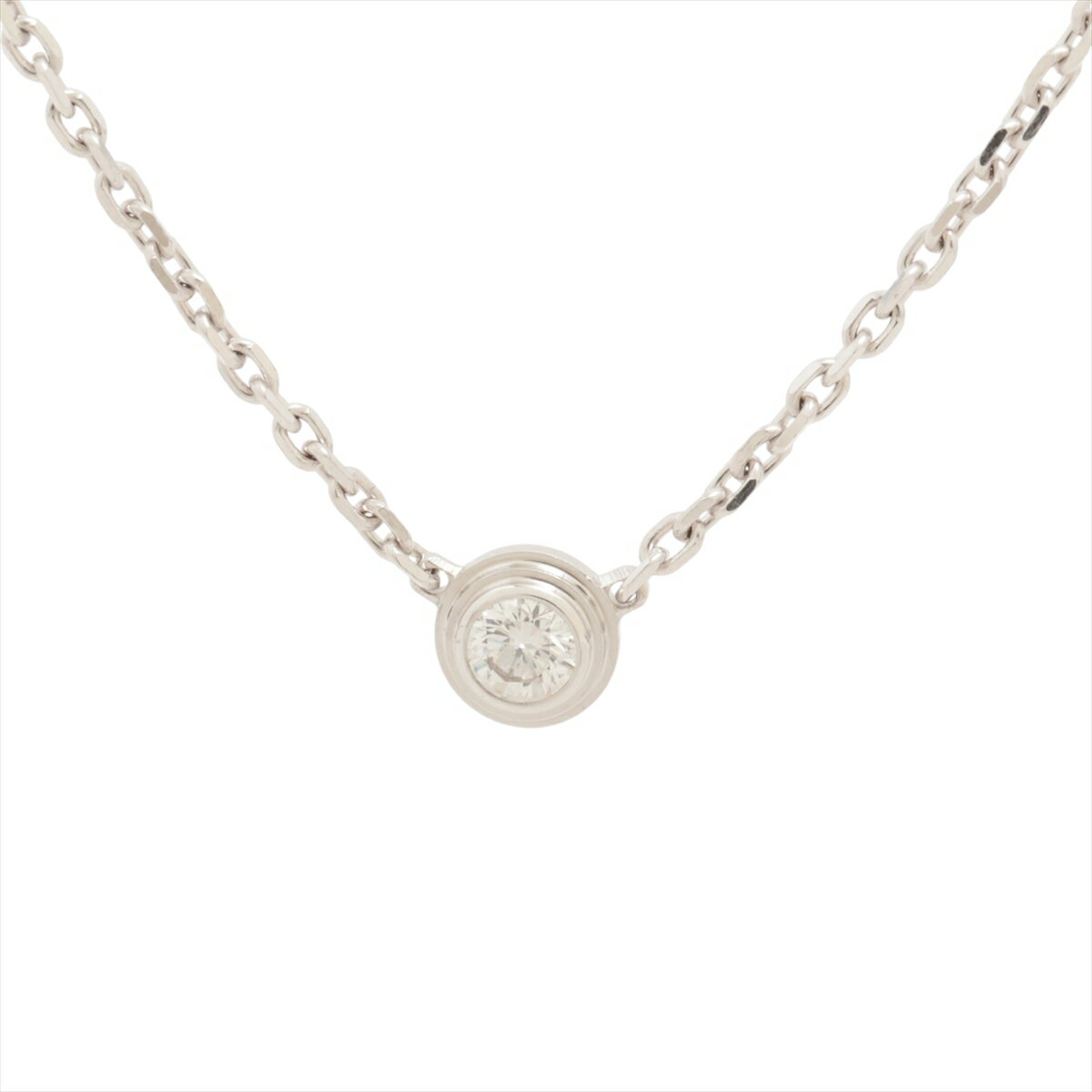 【中古】カルティエ ダムール XS ダイヤ ネックレス 750(WG) 2.6g