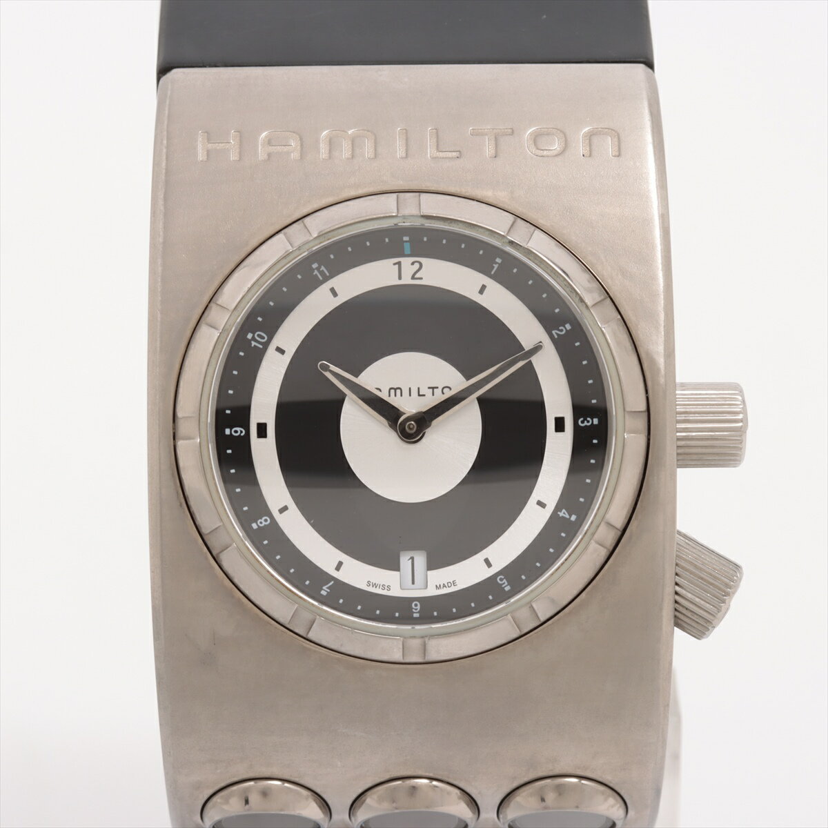 【中古】ハミルトン X-01 H515910 TI TI QZ 黒文字盤