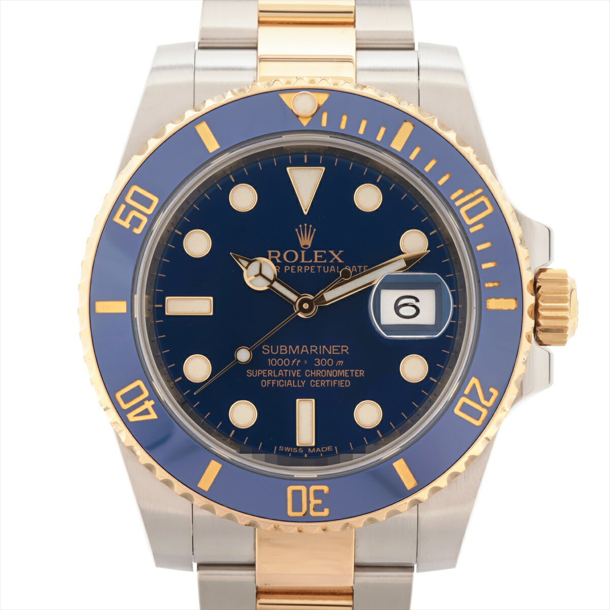 【中古】ロレックス サブマリーナーデイト 116613LB SS×YG SS×YG AT 青文字盤
