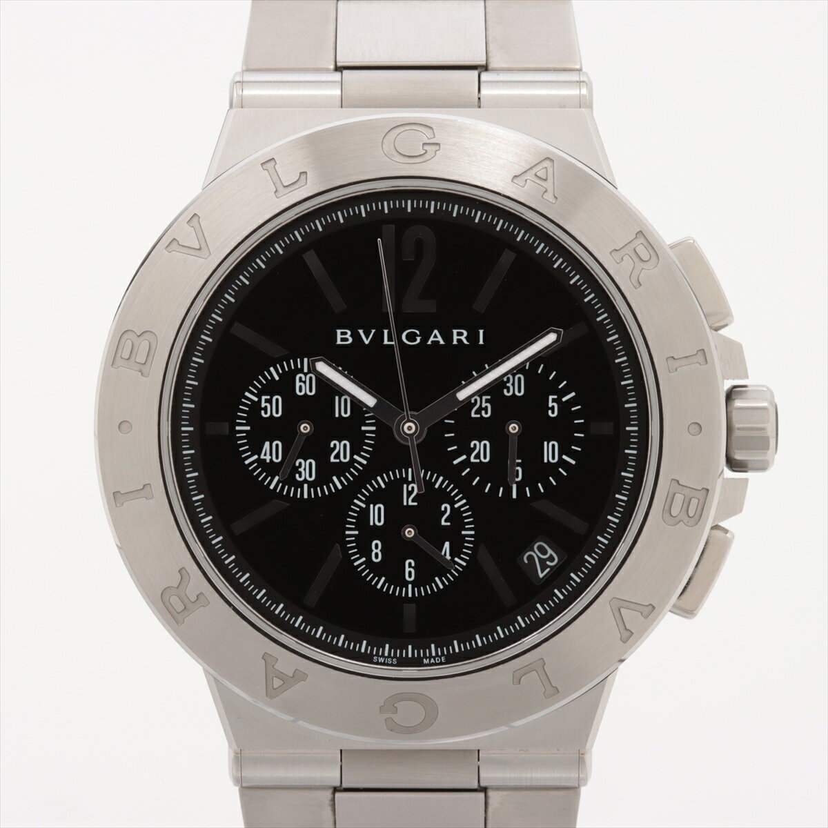 【中古】ブルガリ ディアゴノ ヴェロチッシモ クロノグラフ DG41SCH SS SS AT 黒文字盤 あまりごま3