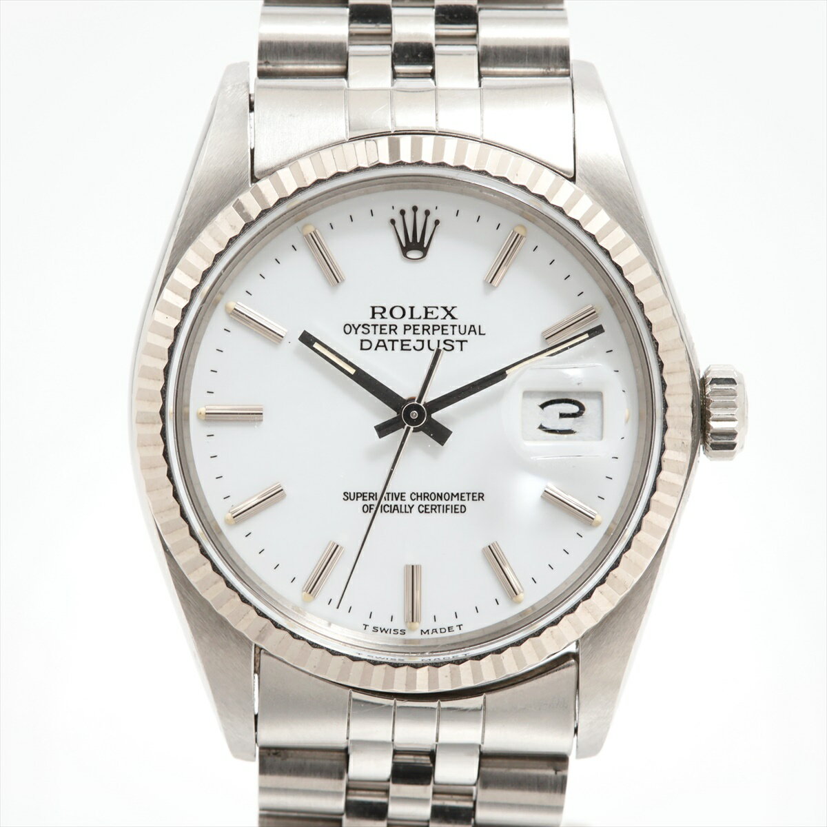 【中古】ロレックス デイトジャスト 16014 SS×WG SS AT 白文字盤 あまりごま2