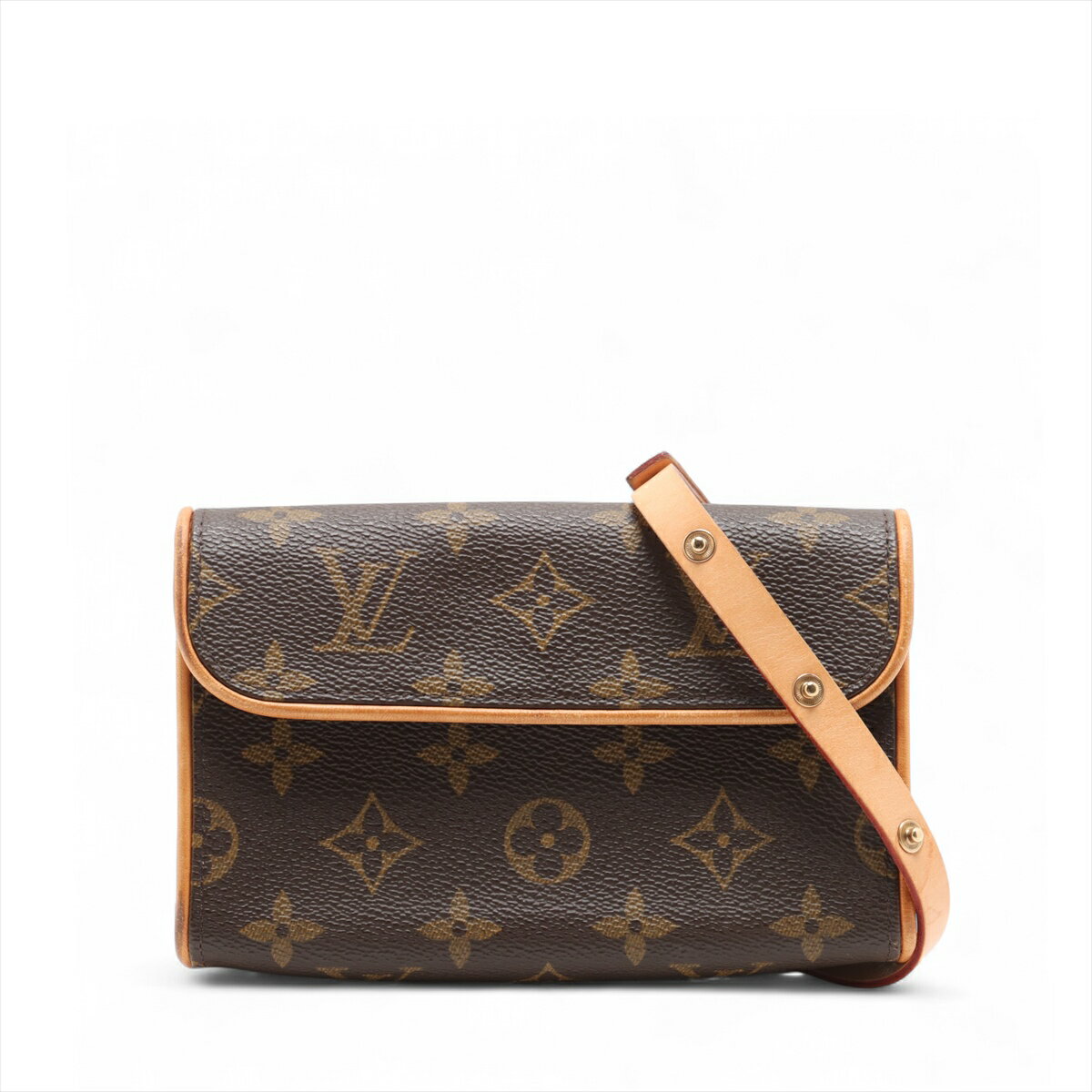 【中古】ヴィトン モノグラム ポシェットフロランティーヌ M51855 ブラウン ベルトサイズS