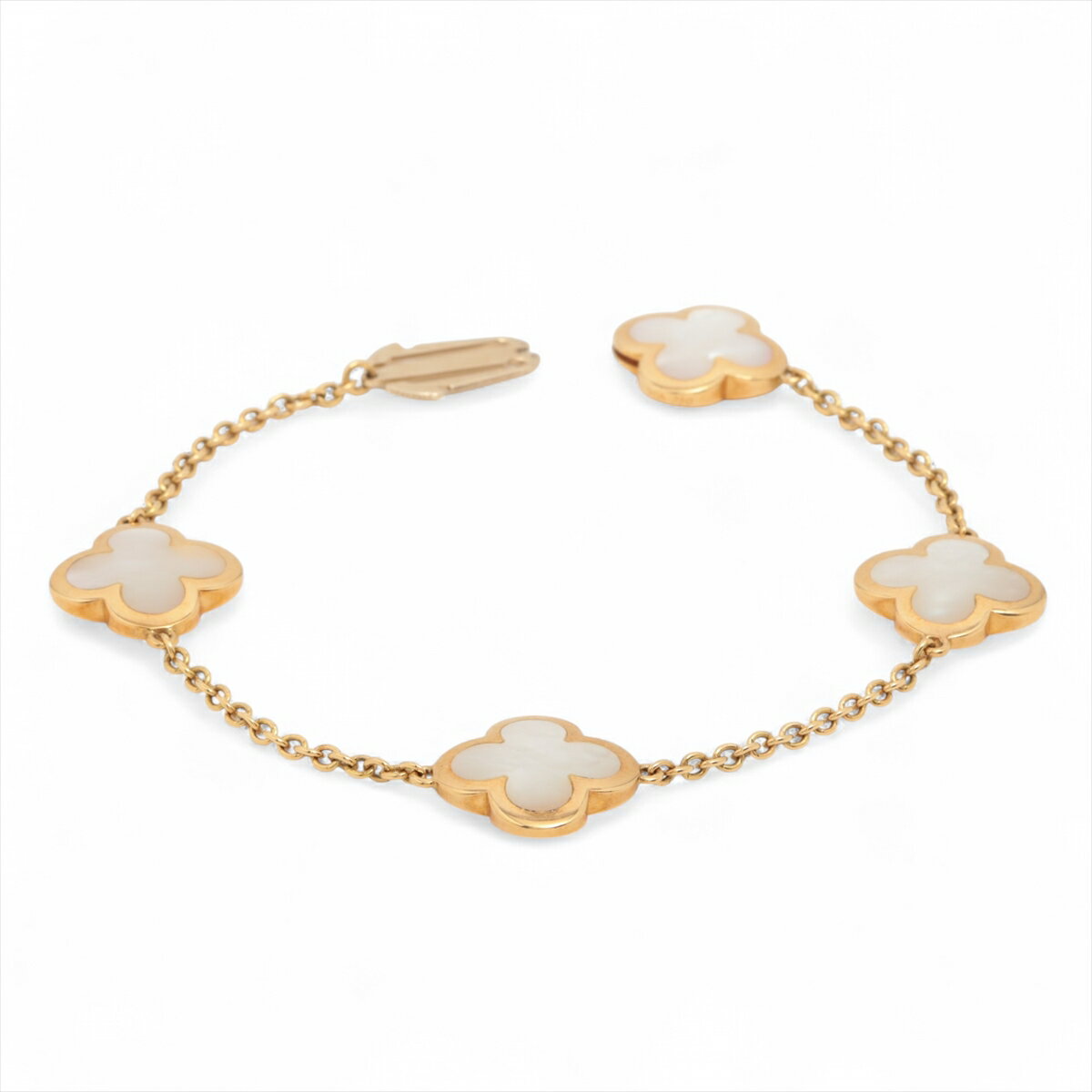 【中古】ヴァンクリーフ&アーペル ピュア アルハンブラ シェル ブレスレット 750(YG) 14.7g