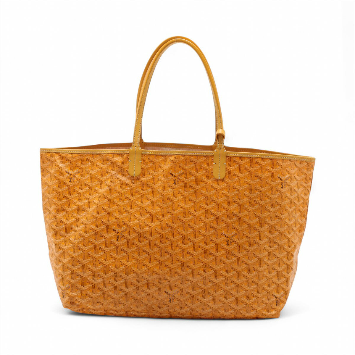 【中古】ゴヤール サンルイPM PVCxレザー トートバッグ イエロー