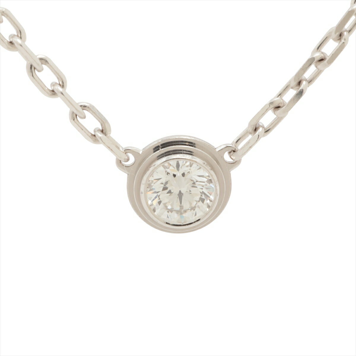 【中古】カルティエ ダムール SM ダイヤ ネックレス 750(WG) 3.1g CRB7215900