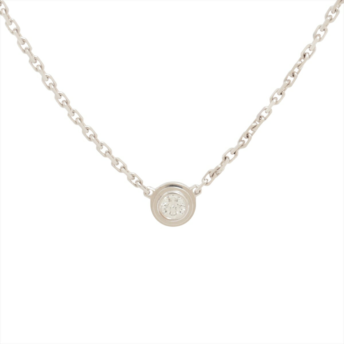 【中古】カルティエ ダムール XS ダイヤ ネックレス 750(WG) 2.4g CRB7224515