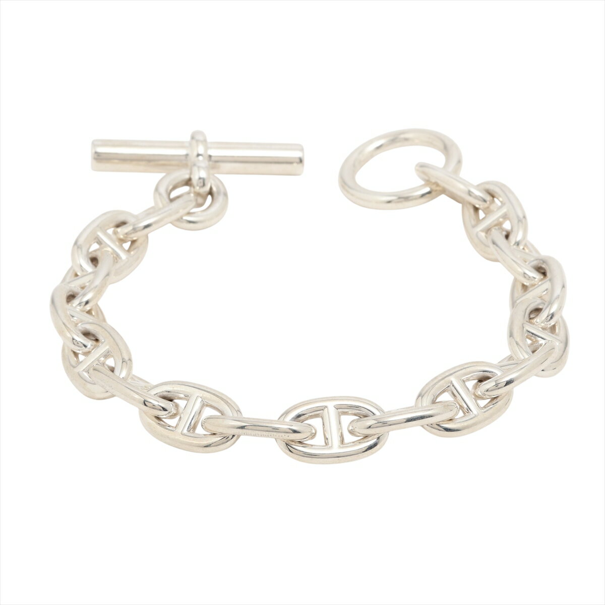 【中古】エルメス シェーヌダンクルMM 2021 ブレスレット 17コマ 925 59.1g シルバー あまりゴマ1