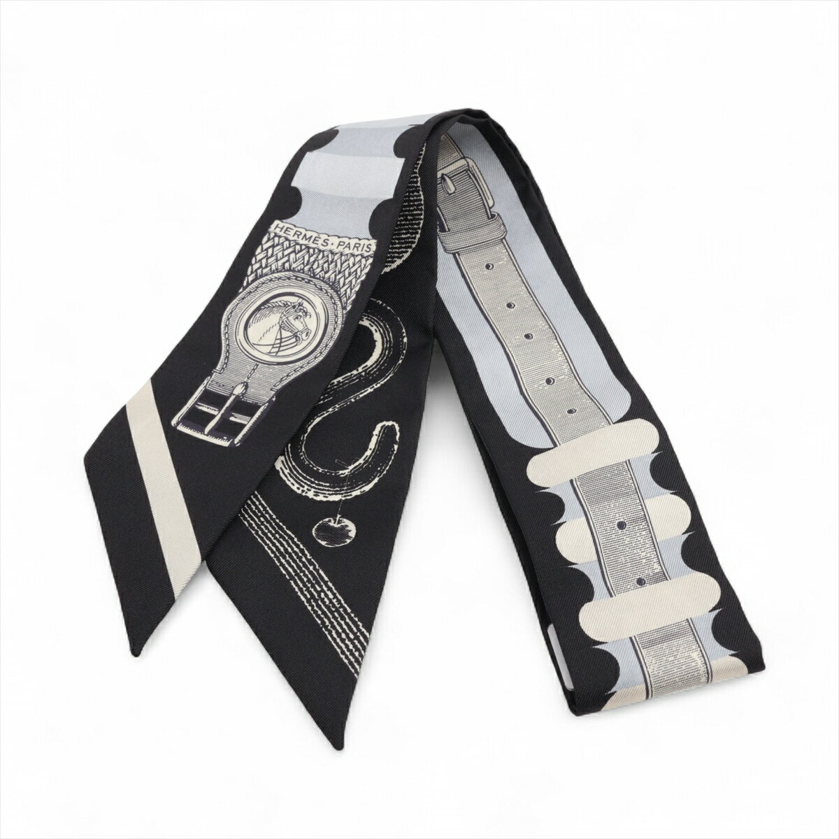 【中古】エルメス ツイリー INVENTAIRE POETIQUE DE BRIDE A BRAC 鞍職人の誌的な目録 スカーフ シルク..