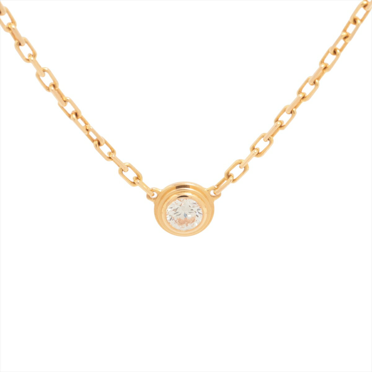 【中古】カルティエ ダムール SM ダイヤ ネックレス 750(YG) 2.8g