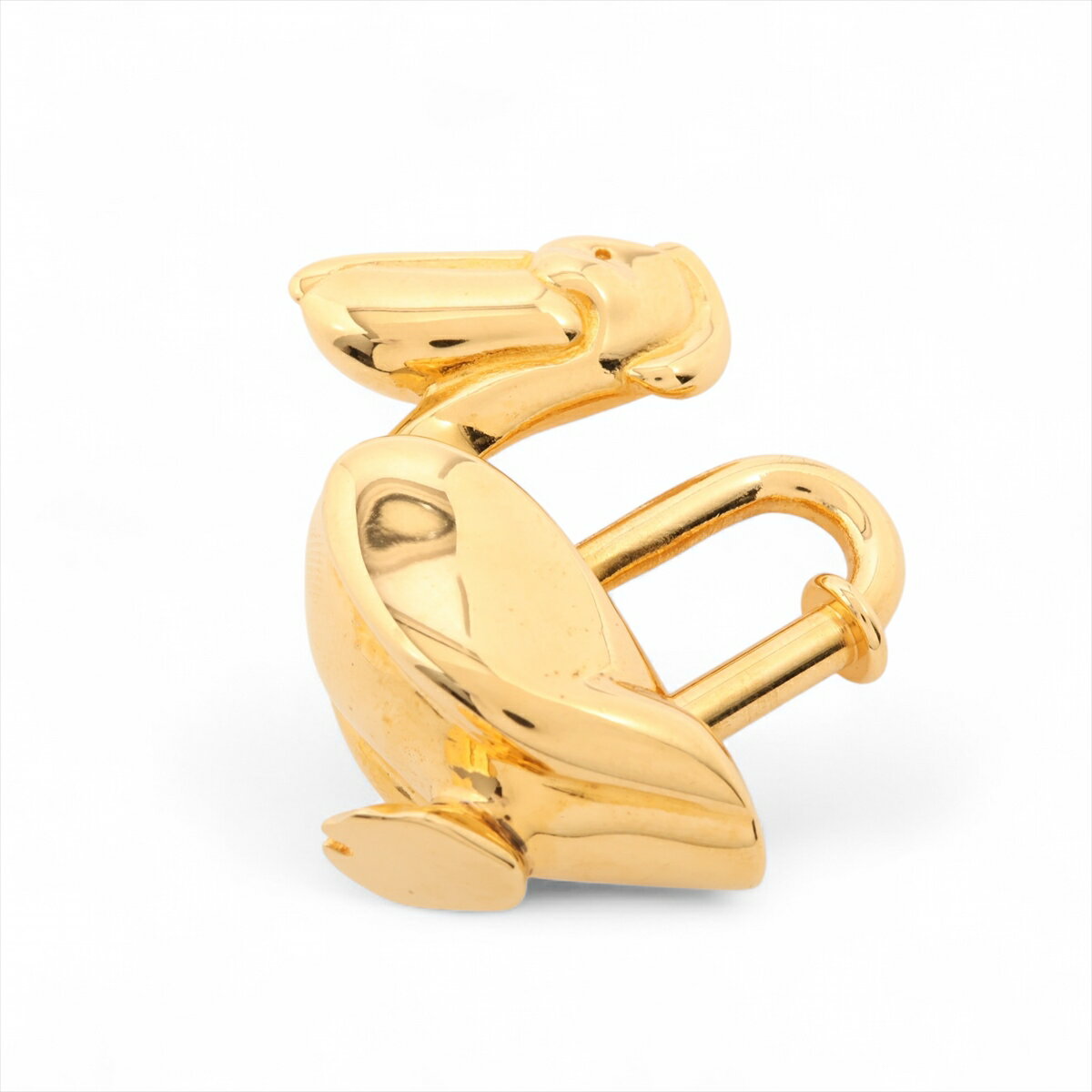 【中古】エルメス カデナ ペリカン チャーム GP ゴールド