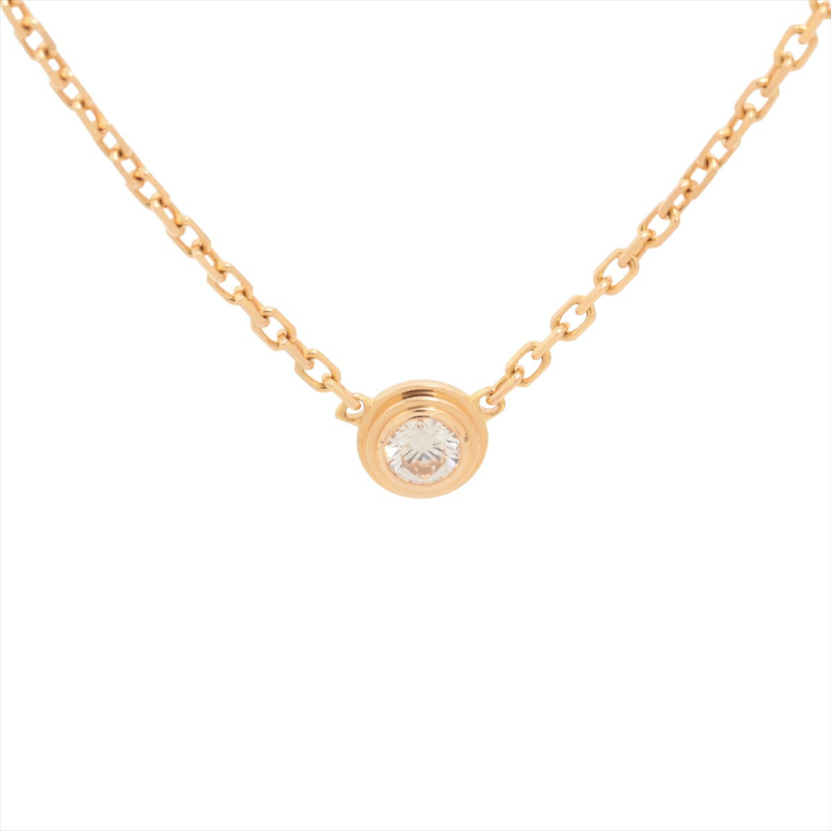 【中古】カルティエ ダムール XS ダイヤ ネックレス 750(PG) 2.0g CRB7224516