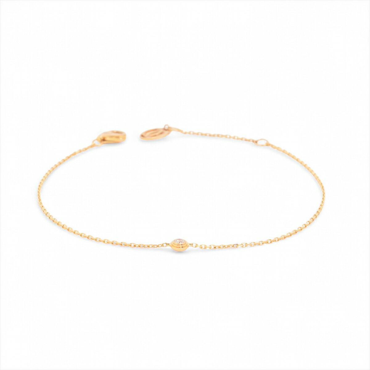 【中古】カルティエ ダムール XS ダイヤ ブレスレット 750(PG) 1.3g