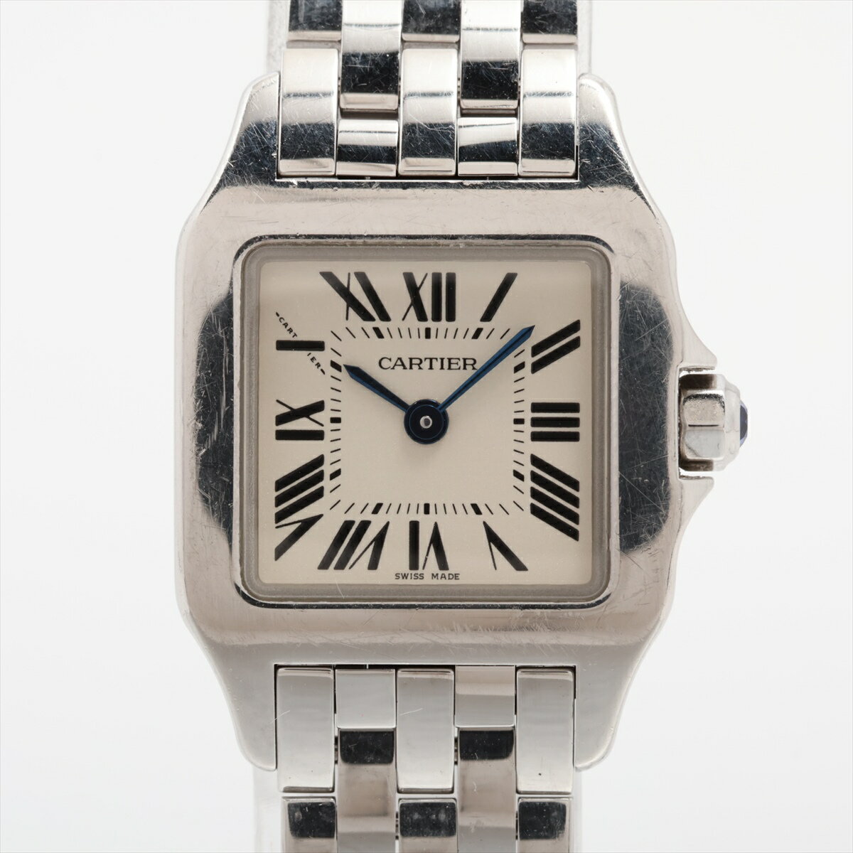 【中古】カルティエ サントスドゥモワゼル W25064Z5 SS SS QZ アイボリー文字盤 あまりごま4