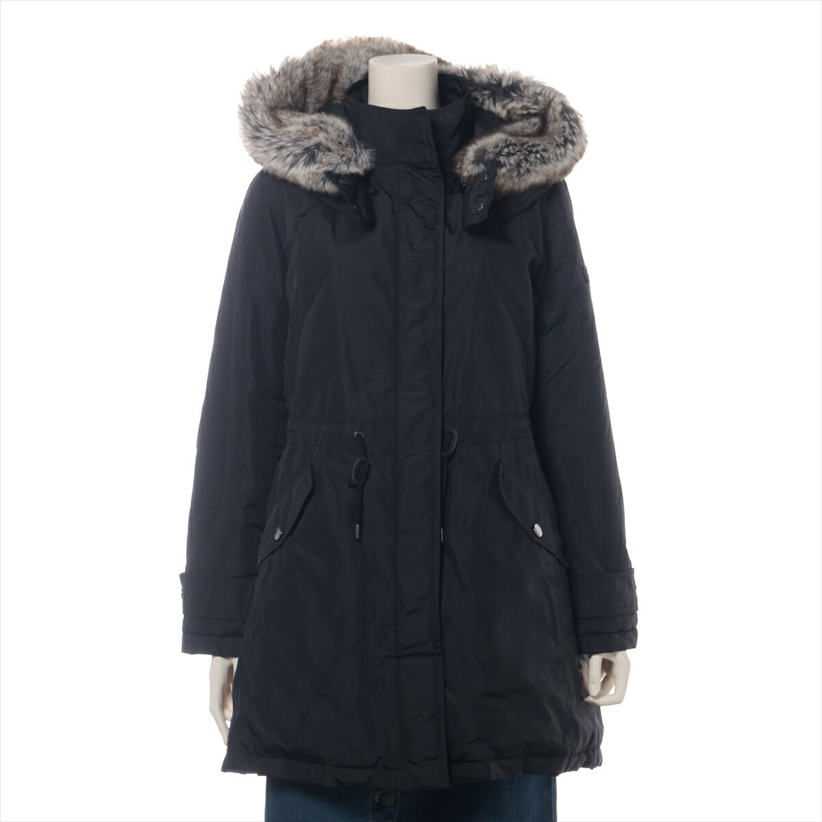 【中古】タトラス 18AW ナイロン ダウンコート 03 レディース ブラック LTL18A4166 ファーほつれ(4)