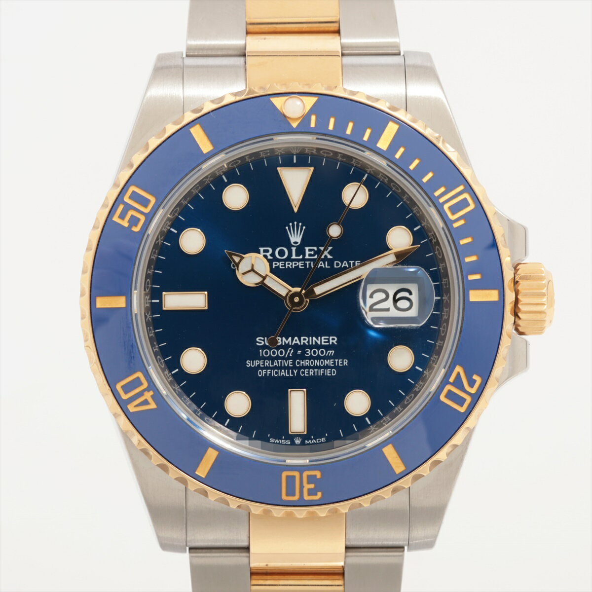 【中古】ロレックス サブマリーナーデイト 126613LB SS×YG SS×YG AT 青文字盤