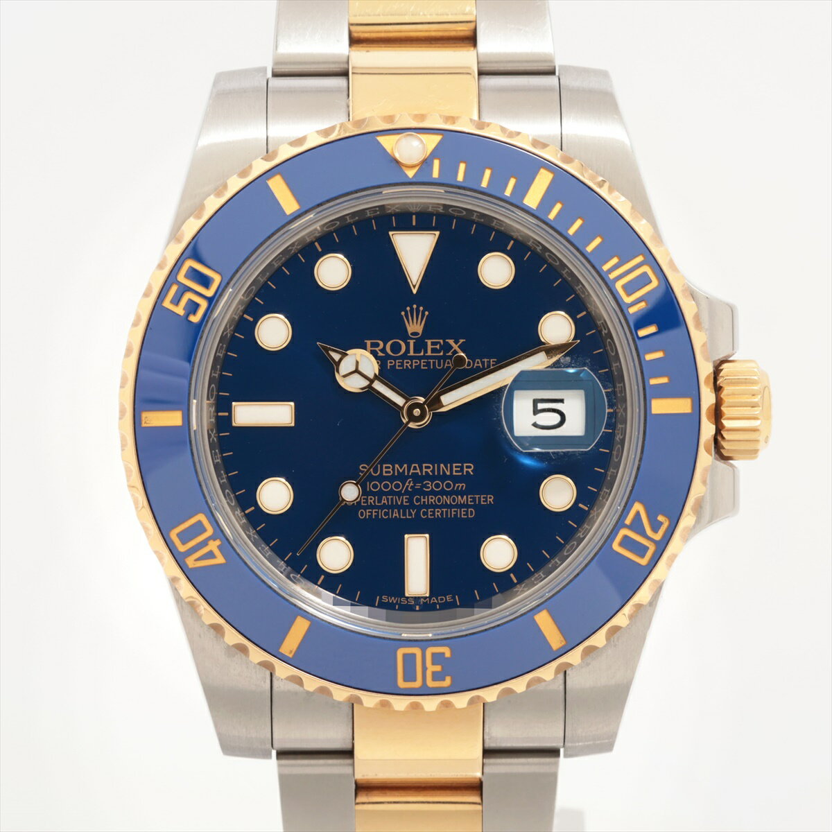 【中古】ロレックス サブマリーナーデイト 116613LB SS×YG SS×YG AT 青文字盤