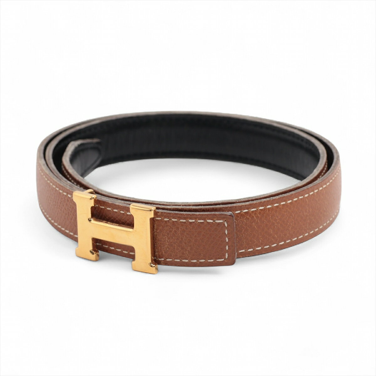 【中古】エルメス ミニHベルト □A：1997 ベルト 70 レザー ブラウン×ブラック