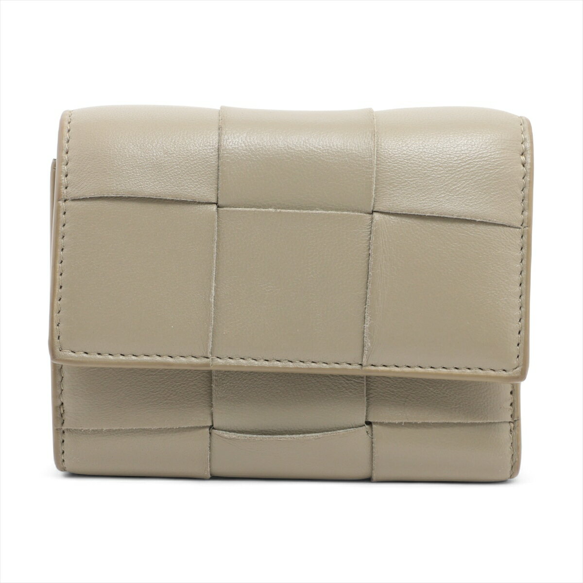 【中古】ボッテガヴェネタ マキシム カセット レザー コンパクトウォレット ベージュ(4)