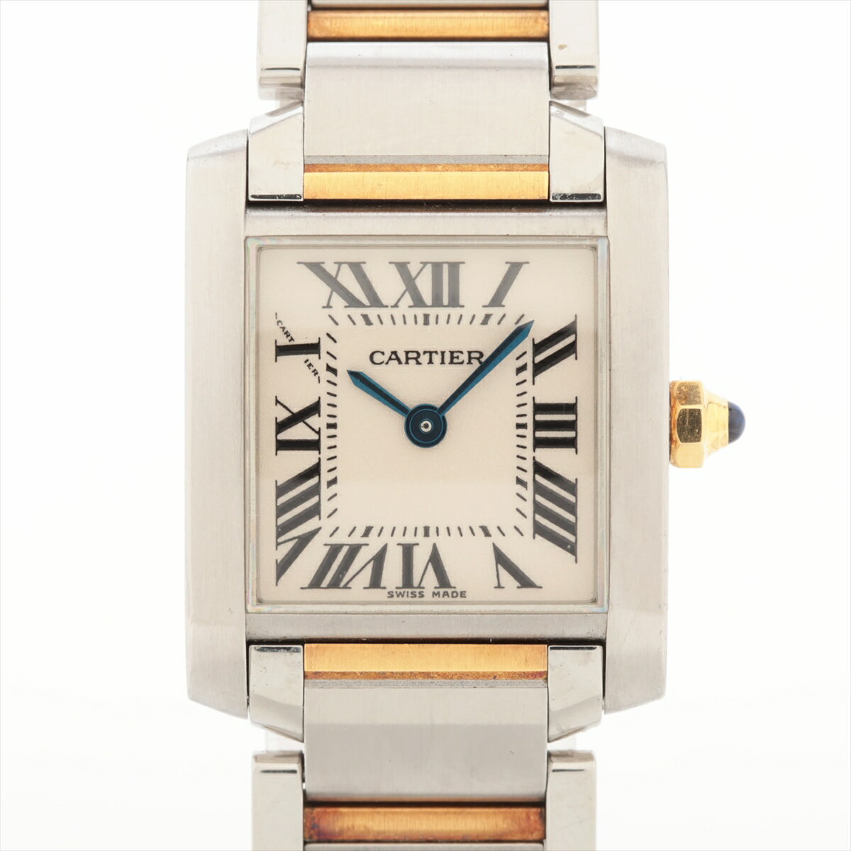 【中古】カルティエ タンクフランセーズ W51007Q4 SS SS×YG QZ アイボリー文字盤 枕固着