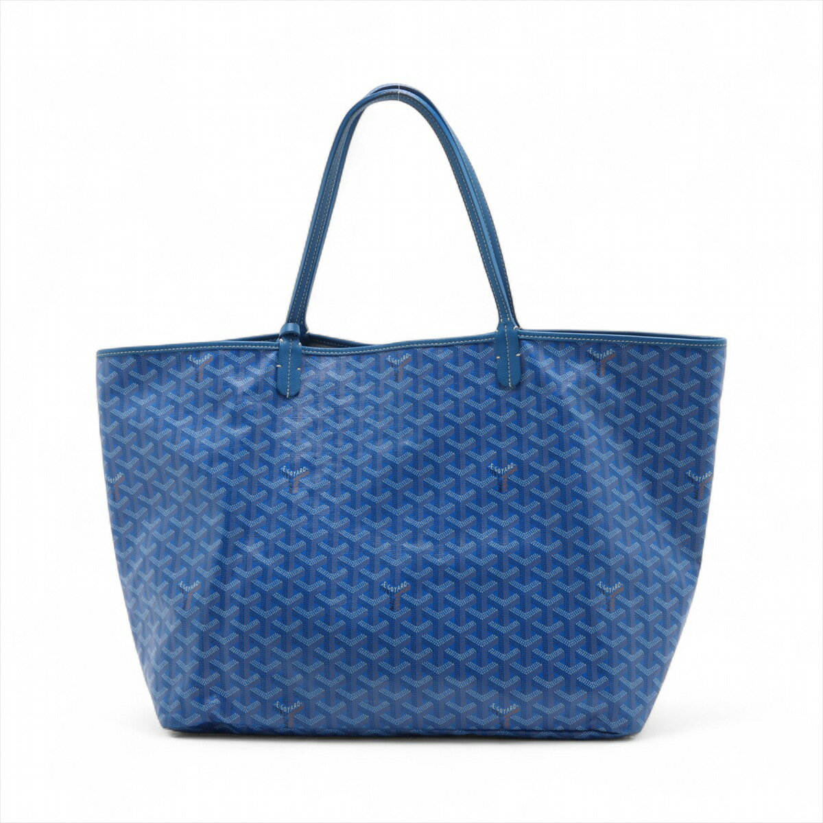 【中古】ゴヤール サンルイGM PVCxレザー トートバッグ ブルー