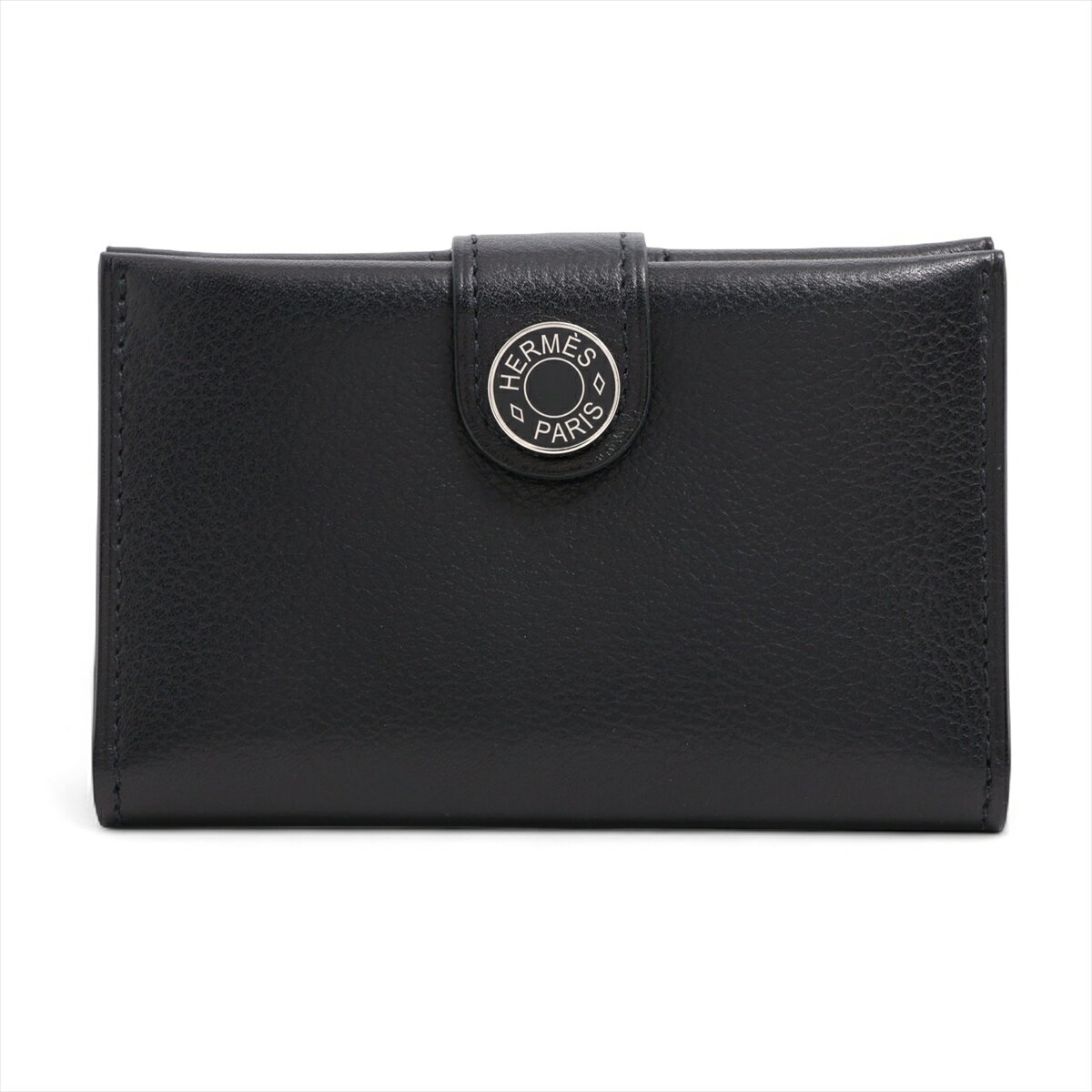 【中古】エルメス R.M.S エヴァーグレイン カードケース ブラック シルバー金具 B:2023年