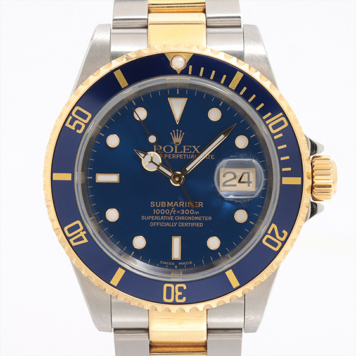 【中古】ロレックス サブマリーナーデイト 16613 SS×YG SS×YG AT 青文字盤
