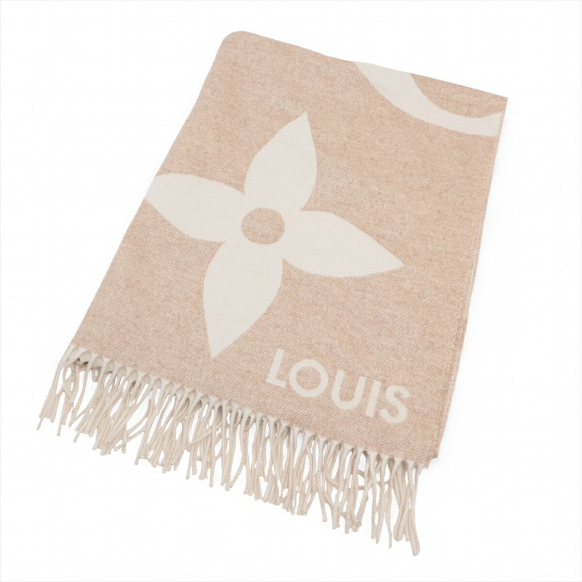 【中古】ヴィトン M77855 エシャルプ ジ アルティメット シャイン PZ4213 ストール カシミヤ×シルク×ポ..