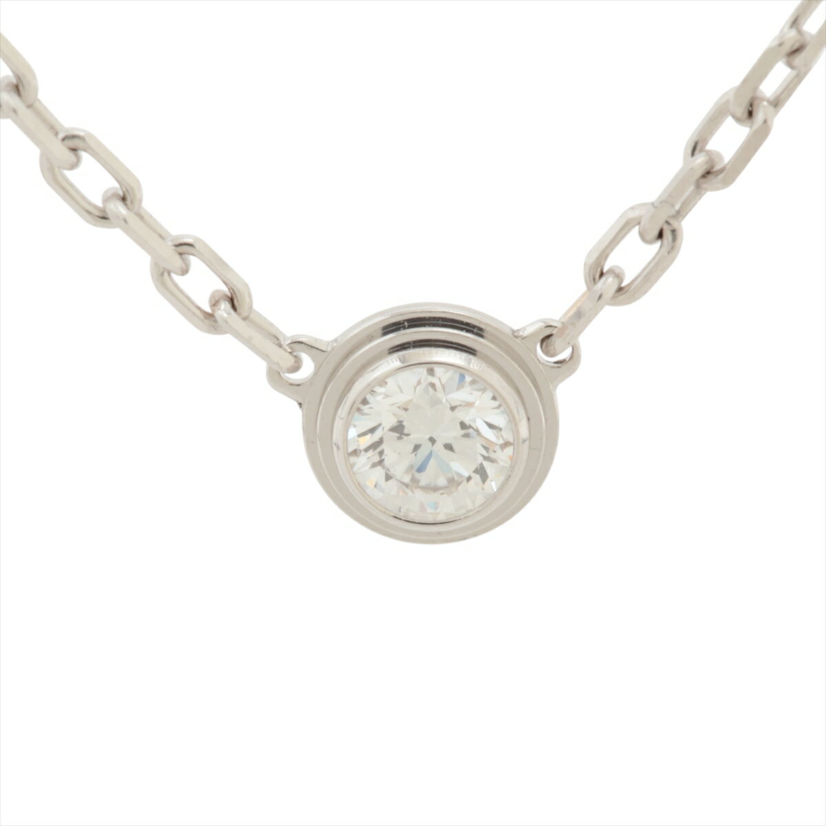 【中古】カルティエ ダムール SM ダイヤ ネックレス 750(WG) 3.0g CRB7215900